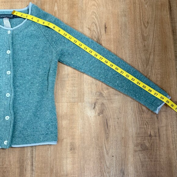 Irelands Eye Women's Wool Cashmere Green Cardigan Irish Coastal Earthy M - Picture 5 of 6